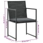 5-tlg. Garten-Essgruppe mit Auflagen Poly Rattan Schwarz 5-tlg. Garten-Essgruppe mit Auflagen Poly Rattan Schwarz