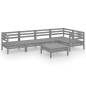 vidaXL 6-tlg. Garten-Lounge-Set Massivholz Kiefer Grau vidaXL 6-tlg. Garten-Lounge-Set Massivholz Kiefer Grau