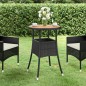 vidaXL Gartentisch Ø60x75 cm Akazienholz und Poly Rattan Schwarz vidaXL Gartentisch Ø60x75 cm Akazienholz und Poly Rattan Schwarz