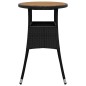 vidaXL Gartentisch Ø60x75 cm Akazienholz und Poly Rattan Schwarz vidaXL Gartentisch Ø60x75 cm Akazienholz und Poly Rattan Schwarz