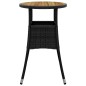 vidaXL Gartentisch Ø60x75 cm Akazienholz und Poly Rattan Schwarz vidaXL Gartentisch Ø60x75 cm Akazienholz und Poly Rattan Schwarz