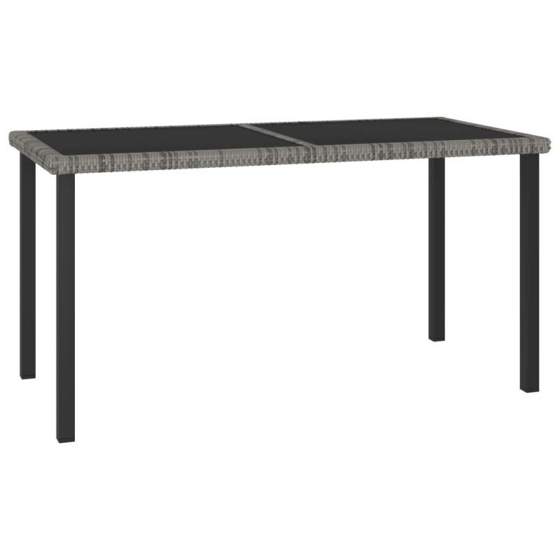 vidaXL Garten-Esstisch Grau 140x70x73 cm Poly Rattan vidaXL Garten-Esstisch Grau 140x70x73 cm Poly Rattan