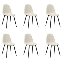 vidaXL Esszimmerstühle 6 Stk. Creme Samt
