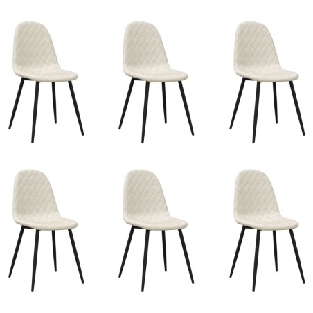 vidaXL Esszimmerstühle 6 Stk. Creme Samt