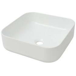 vidaXL Waschbecken Quadratisch Keramik Weiß 39x39x13,5 cm