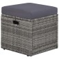 4-tlg. Garten-Lounge-Set mit Auflagen Poly Rattan Grau 4-tlg. Garten-Lounge-Set mit Auflagen Poly Rattan Grau