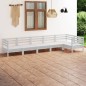 vidaXL 6-tlg. Garten-Lounge-Set Massivholz Kiefer Weiß vidaXL 6-tlg. Garten-Lounge-Set Massivholz Kiefer Weiß