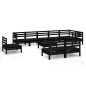 vidaXL 10-tlg. Garten-Lounge-Set Massivholz Kiefer Schwarz vidaXL 10-tlg. Garten-Lounge-Set Massivholz Kiefer Schwarz