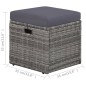 4-tlg. Garten-Lounge-Set mit Auflagen Poly Rattan Grau 4-tlg. Garten-Lounge-Set mit Auflagen Poly Rattan Grau