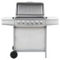 Gasgrill mit 6 Brennern Edelstahl Silbern Gasgrill mit 6 Brennern Edelstahl Silbern