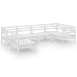 vidaXL 6-tlg. Garten-Lounge-Set Massivholz Kiefer Weiß