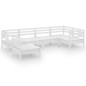 vidaXL 6-tlg. Garten-Lounge-Set Massivholz Kiefer Weiß vidaXL 6-tlg. Garten-Lounge-Set Massivholz Kiefer Weiß