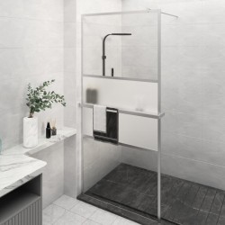 vidaXL Duschwand mit Ablage für Walk-In-Dusche Chrom 80x195 cm ESG