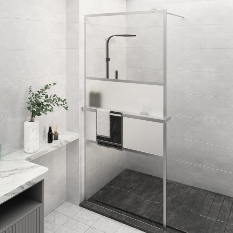vidaXL Duschwand mit Ablage für Walk-In-Dusche Chrom 80x195 cm ESG vidaXL Duschwand mit Ablage für Walk-In-Dusche Chrom 80x195 cm ESG
