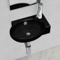 vidaXL Keramik Waschbecken mit Hahn/Überlaufloch Schwarz Rund vidaXL Keramik Waschbecken mit Hahn/Überlaufloch Schwarz Rund
