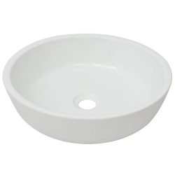 vidaXL Waschbecken Rund Keramik Weiß 42 x 12 cm