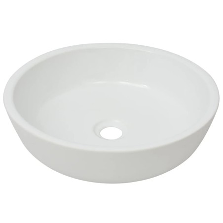 vidaXL Waschbecken Rund Keramik Weiß 42 x 12 cm