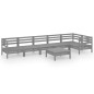 vidaXL 7-tlg. Garten-Lounge-Set Kiefer Massivholz Grau vidaXL 7-tlg. Garten-Lounge-Set Kiefer Massivholz Grau