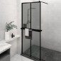vidaXL Duschwand mit Ablage für Walk-In-Dusche Schwarz 80x195 cm ESG vidaXL Duschwand mit Ablage für Walk-In-Dusche Schwarz 80x195 cm ESG