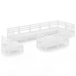 vidaXL 9-tlg. Garten-Lounge-Set Massivholz Kiefer Weiß