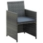 4-tlg. Garten-Lounge-Set mit Auflagen Poly Rattan Grau 4-tlg. Garten-Lounge-Set mit Auflagen Poly Rattan Grau