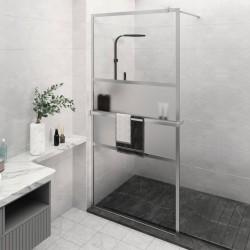 vidaXL Duschwand mit Ablage für Walk-In-Dusche Chrom 115x195 cm ESG