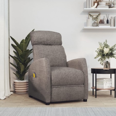 vidaXL Massagesessel Taupe Stoff