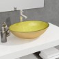 vidaXL Waschbecken Glas 50x37x14 cm Gold vidaXL Waschbecken Glas 50x37x14 cm Gold