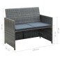 4-tlg. Garten-Lounge-Set mit Auflagen Poly Rattan Grau 4-tlg. Garten-Lounge-Set mit Auflagen Poly Rattan Grau