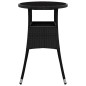 vidaXL Gartentisch Ø60x75 cm Hartglas und Poly Rattan Schwarz vidaXL Gartentisch Ø60x75 cm Hartglas und Poly Rattan Schwarz