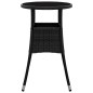 vidaXL Gartentisch Ø60x75 cm Hartglas und Poly Rattan Schwarz vidaXL Gartentisch Ø60x75 cm Hartglas und Poly Rattan Schwarz