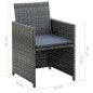 4-tlg. Garten-Lounge-Set mit Auflagen Poly Rattan Grau 4-tlg. Garten-Lounge-Set mit Auflagen Poly Rattan Grau
