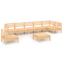 vidaXL 8-tlg. Garten-Lounge-Set Massivholz Kiefer
