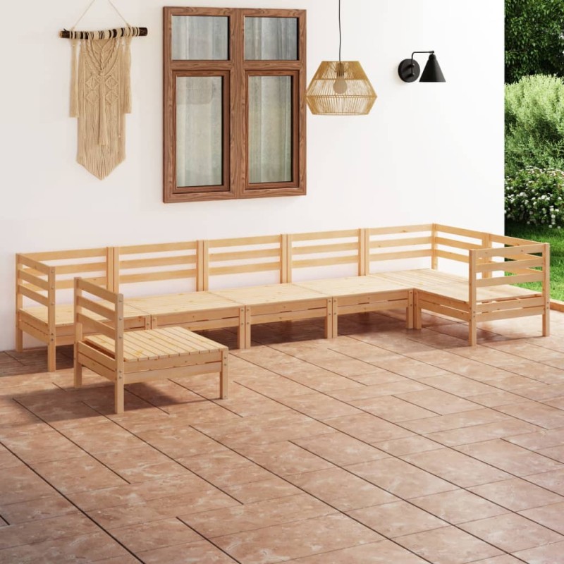vidaXL 7-tlg. Garten-Lounge-Set Massivholz Kiefer vidaXL 7-tlg. Garten-Lounge-Set Massivholz Kiefer