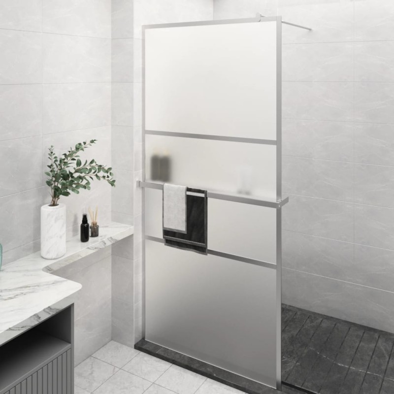 vidaXL Duschwand mit Ablage für Walk-In-Dusche Chrom 90x195 cm ESG vidaXL Duschwand mit Ablage für Walk-In-Dusche Chrom 90x195 cm ESG