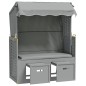 vidaXL Strandkorb mit Dach Poly Rattan und Massivholz Grau vidaXL Strandkorb mit Dach Poly Rattan und Massivholz Grau