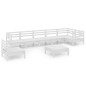 vidaXL 8-tlg. Garten-Lounge-Set Massivholz Kiefer Weiß vidaXL 8-tlg. Garten-Lounge-Set Massivholz Kiefer Weiß