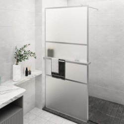 vidaXL Duschwand mit Ablage für Walk-In-Dusche Chrom 100x195 cm ESG