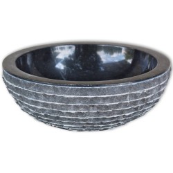 vidaXL Waschbecken Marmor 40 cm Schwarz