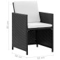 vidaXL 5-tlg. Garten-Essgruppe mit Auflagen Poly Rattan Schwarz vidaXL 5-tlg. Garten-Essgruppe mit Auflagen Poly Rattan Schwarz