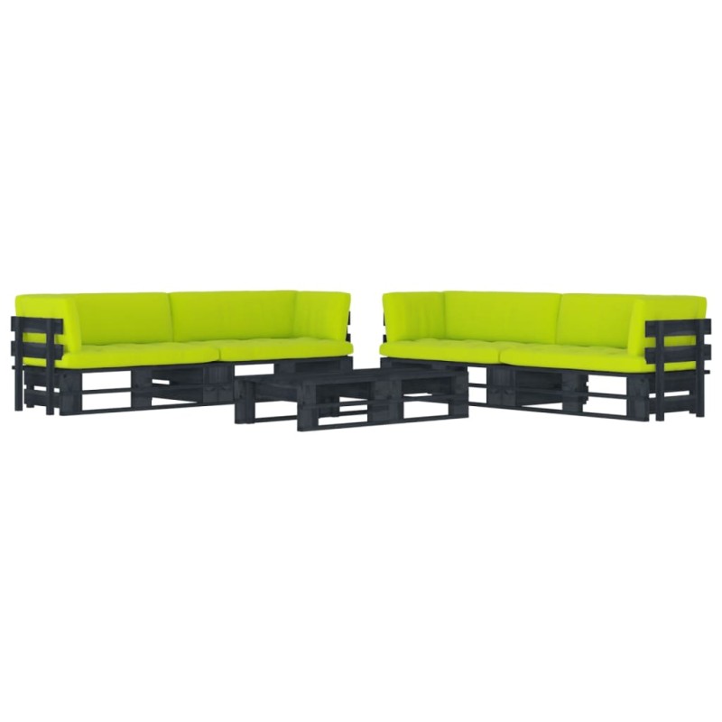 vidaXL 6-tlg. Paletten-Lounge-Set Schwarz Imprägniertes Kiefernholz vidaXL 6-tlg. Paletten-Lounge-Set Schwarz Imprägniertes Kiefernholz