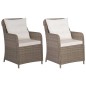 Gartenstühle mit Polstern 2 Stk. Poly Rattan Braun Gartenstühle mit Polstern 2 Stk. Poly Rattan Braun