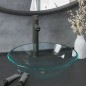 vidaXL Waschbecken mit Wasserhahn und Ablaufgarnitur aus gehärtetem Klarglas vidaXL Waschbecken mit Wasserhahn und Ablaufgarnitur aus gehärtetem Klarglas