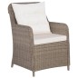 Gartenstühle mit Polstern 2 Stk. Poly Rattan Braun Gartenstühle mit Polstern 2 Stk. Poly Rattan Braun