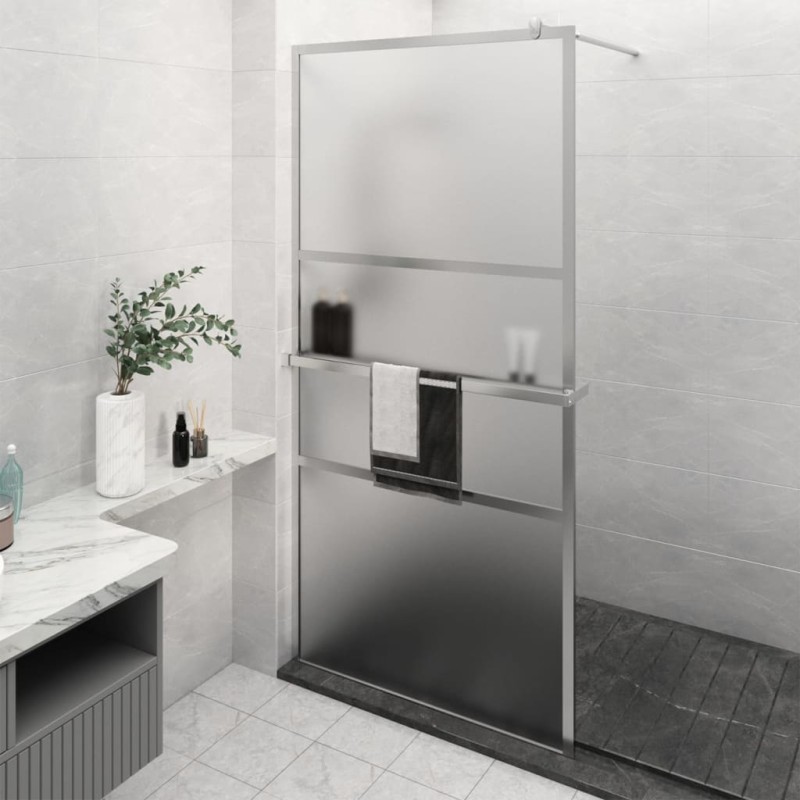vidaXL Duschwand mit Ablage für Walk-In-Dusche Chrom 115x195 cm ESG vidaXL Duschwand mit Ablage für Walk-In-Dusche Chrom 115x195 cm ESG