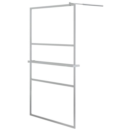 vidaXL Duschwand mit Ablage für Walk-In-Dusche Chrom 115x195 cm ESG