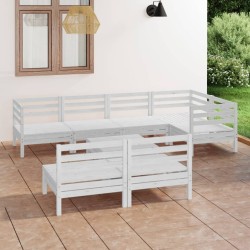 vidaXL 8-tlg. Garten-Lounge-Set Massivholz Kiefer Weiß