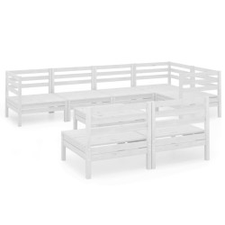 vidaXL 8-tlg. Garten-Lounge-Set Massivholz Kiefer Weiß