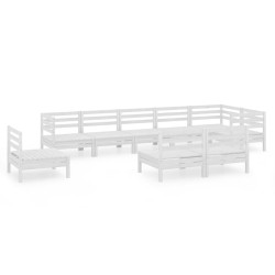 vidaXL 9-tlg. Garten-Lounge-Set Massivholz Kiefer Weiß