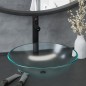 vidaXL Badezimmer Waschbecken mit Wasserhahn und Ablaufgarnitur aus mattiertem, gehärtetem Glas vidaXL Badezimmer Waschbecken mit Wasserhahn und Ablaufgarnitur aus mattiertem, gehärtetem Glas